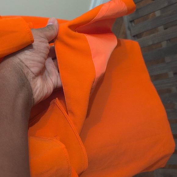 Lanvin | Vibrant Orange Sleeveless Silk Dress - Picture 8 of 14